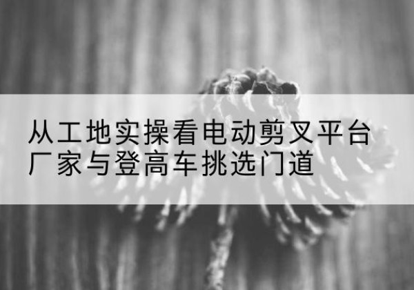 桐庐电动剪叉升降平台厂家-从工地实操看电动剪叉平台厂家与登高车挑选门道
